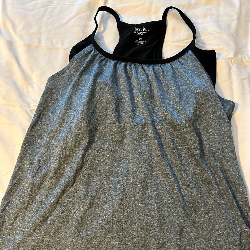 Athletic Works Heather Gray Tank Top with built-in Sports Bra